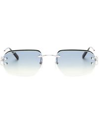 Cartier - C Décor Rimless Sunglasses - Lyst