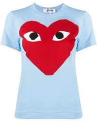 COMME DES GARÇONS PLAY - Heart-Print Crew Neck T-Shirt - Lyst