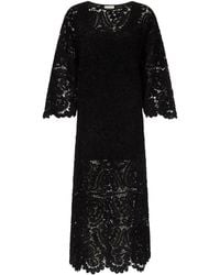 Loulou de Saison - Ciko Crochet-Pattern Bell-Sleeve Midi Dress - Lyst