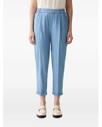 Benetton - Elasticated-Waist Tapered Trousers - Lyst