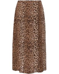 RIXO London - Leopard-print Pleated Midi Skirt - Lyst