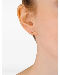 Anzie - Puce D'Oreille Icon Evil Eye En 14Ct À Diamant - Lyst