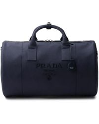 Prada - Borsone Con Logo Goffrato - Lyst