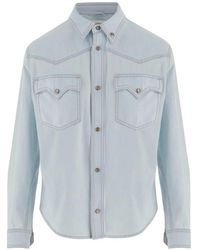 Versace - Chambray Denim Shirt - Lyst