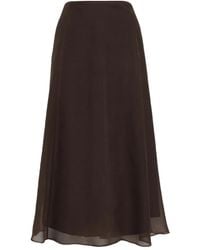 Brunello Cucinelli - Jupe En Soie À Coupe Mi-Longue - Lyst