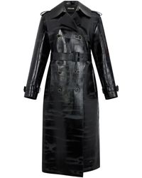 Roberto Cavalli - Trenchcoat Aus Leder - Lyst