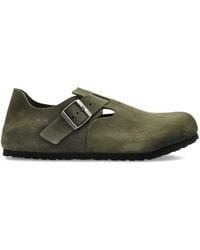 Birkenstock - London Buckle-Detail Suede Mules - Lyst
