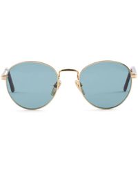 Prada - Sonnenbrille Mit Rundem Gestell - Lyst