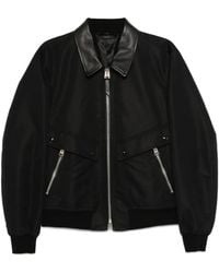 Tom Ford - Chaqueta Bómber Con Cuello De Cuero - Lyst