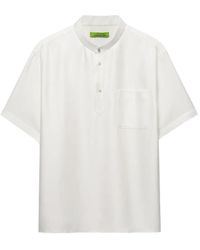Shanghai Tang - Herringbone-Weave Short-Sleeved Polo Shirt - Lyst