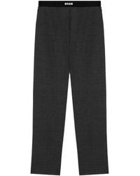 MSGM - Logo-Waistband Tailored Trousers - Lyst
