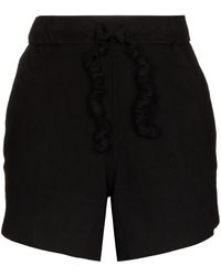 Ganni - Crinkled Drawstring-Detail Shorts - Lyst
