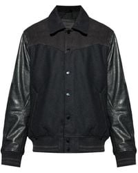 AllSaints - Endleton Leather Panelled Jacket - Lyst