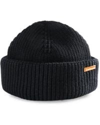 Barbour - Logo-Plaque Ribbed-Knit Beanie Hat - Lyst