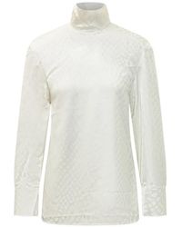 IRO - Patterned-Jacquard High-Neck Blouse - Lyst