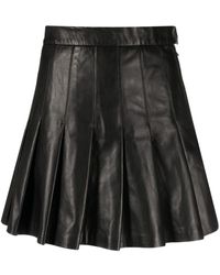 J.Lindeberg - Vale Leather Pleated Skirt - Lyst