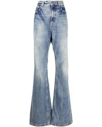 Balenciaga - Faded-effect Flared Jeans - Lyst