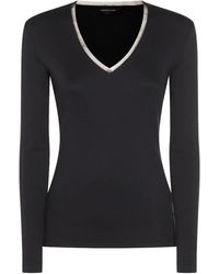Fabiana Filippi - V-Neck Long-Sleeve Top - Lyst