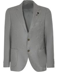 Lardini - Brooch-Detail Cashmere Blazer - Lyst
