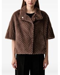 Joseph Ribkoff - Chevron-Pattern Faux-Fur Jacket - Lyst