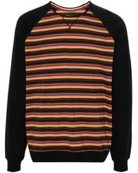 Paul Smith - Contrast-panel Horizontal-stripe T-shirt - Lyst