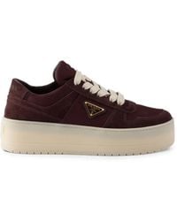 Prada - Downtown Bold Re-Nylon And Suede Sneakers - Lyst