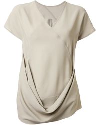 Rick Owens - Short Sleeve Draped Blouse - Lyst