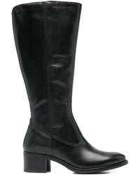 Keys - Logo-Detail Leather Boots - Lyst