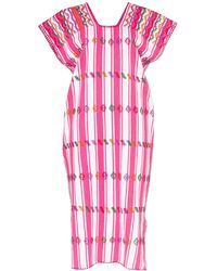 Pippa Holt Kaftan Jurk Met Borduurwerk - Roze