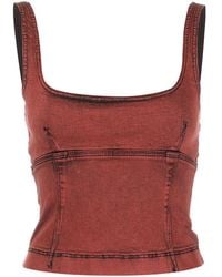 Patrizia Pepe - Panelled Sleeveless Denim Top - Lyst