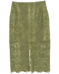 Imperial - Floral-Lace Pencil Midi Skirt - Lyst
