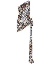 Norma Kamali - Diana Animal-Print Asymmetric Mini Dress - Lyst