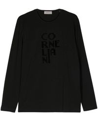 Corneliani - Logo-flocked Long-sleeve T-shirt - Lyst