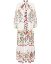 La DoubleJ - Floral-print Silk Maxi Dress - Lyst