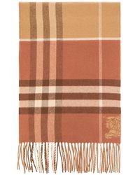 Burberry - Contrast-Check Cashmere Scarf - Lyst