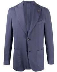 Lardini - Fine Knit Buttoned Blazer - Lyst
