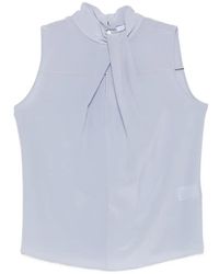 Patrizia Pepe - High-Neck Pleat-Detail Blouse - Lyst