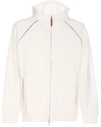 Brunello Cucinelli - Felpa Con Cappuccio E Zip - Lyst