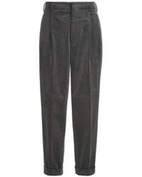 Brunello Cucinelli - Pantalon En Velours Côtelé À Plis - Lyst