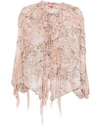 DIESEL - ラッフル ブラウス - Lyst