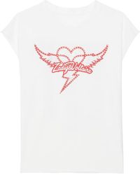 Zadig & Voltaire - Cloe heart T-shirt - Lyst
