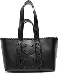 Off-White c/o Virgil Abloh - Arrows-Stitch Leather Tote Bag - Lyst