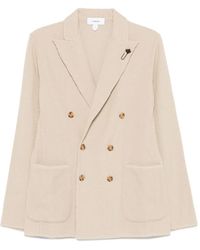 Lardini - Doppelreihige Jacke mit Waffelstruktur - Lyst