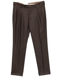 Berwich - Barber Houndstooth-Pattern Pleated Trousers - Lyst