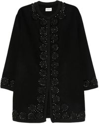 P.A.R.O.S.H. - Embellished Floral Coat - Lyst