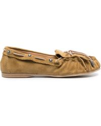 Sartore - Star Stud-detail Suede Loafers - Lyst