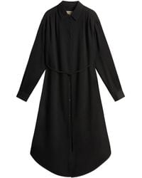 Woolrich - Tie-Belt Shirt Midi Dress - Lyst