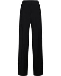 Blanca Vita - Satin-Trimmed Wide-Leg Trousers - Lyst