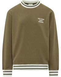 Drole de Monsieur - Logo-Print Striped-Trim Sweatshirt - Lyst