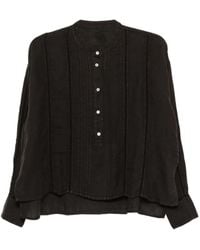 120% Lino - Leinenhemd mit Knopfdetail - Lyst